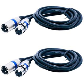 Kit 2 Cabo Microfone Xlr Canon Macho X Femea Balanceado Dmx Bm800 1 Metro