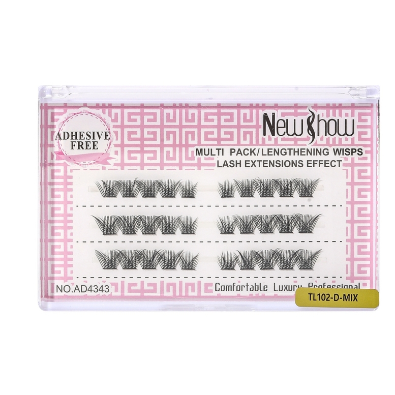 New Show Cílios Tufos Sem Nó ADHESIVE FREE Extensão de Cilios Alongamento/PACOTE MÚLTIPLO em Oferta na Shopee