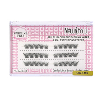 New Show Cílios Tufos Sem Nó ADHESIVE FREE Extensão de Cilios Alongamento/PACOTE MÚLTIPLO em Oferta na Shopee