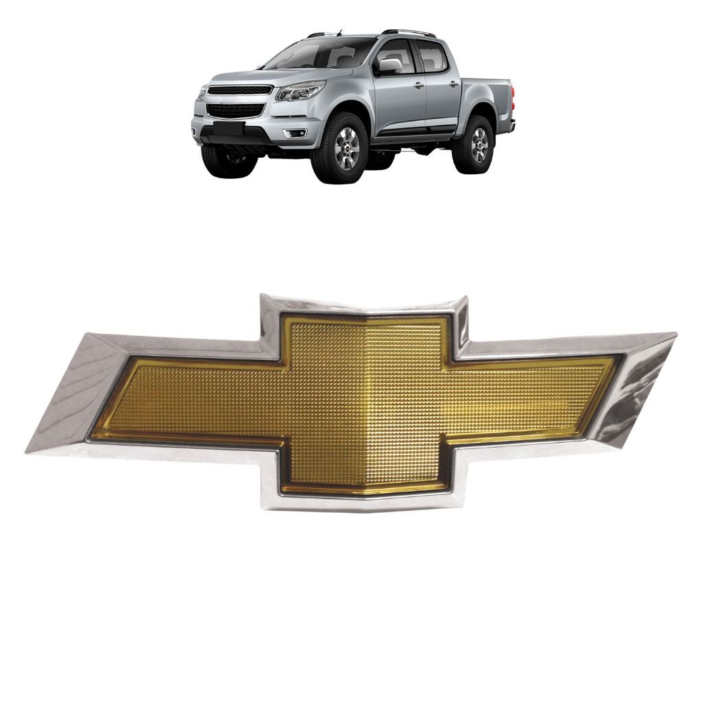 Emblema Gravata da Grade S10 2013 a 2018 Logo GM Dourado ou Preto