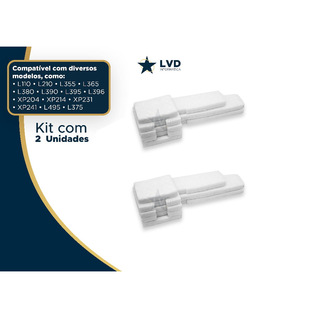 Kit 2x Almofada Esponja Feltro Epson L355 L365 L380 L395 L495 (SOMENTE O FELTRO, SEM A CAIXA)
