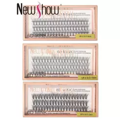 New Show KIT 3 Caixas Cílios Postiços 6D MINK 10P/20P/30P-Tufos sem Nó