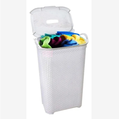 Cesto Para Roupas Roupeiro Organizador 50 Litros Cor Branco