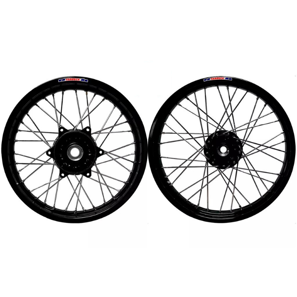 Par Roda Aro Alumínio Bros 125 150 160 Cubo Preto Á Disco Raios Cromados