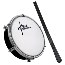 Tamborim 6" Pol Abs Web Instrumentos Pele Leitosa+ BAQUETA Tripla + Chave de Afinação