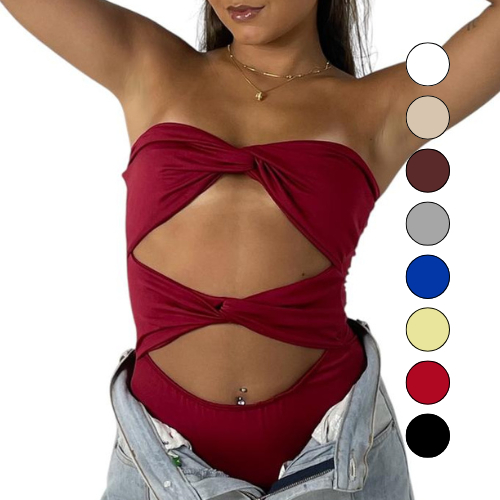 Body Bory Nó Feminino Transpassado Tendência Moda Gringa Forrado Duplo Sem Bojo Suplex Premium