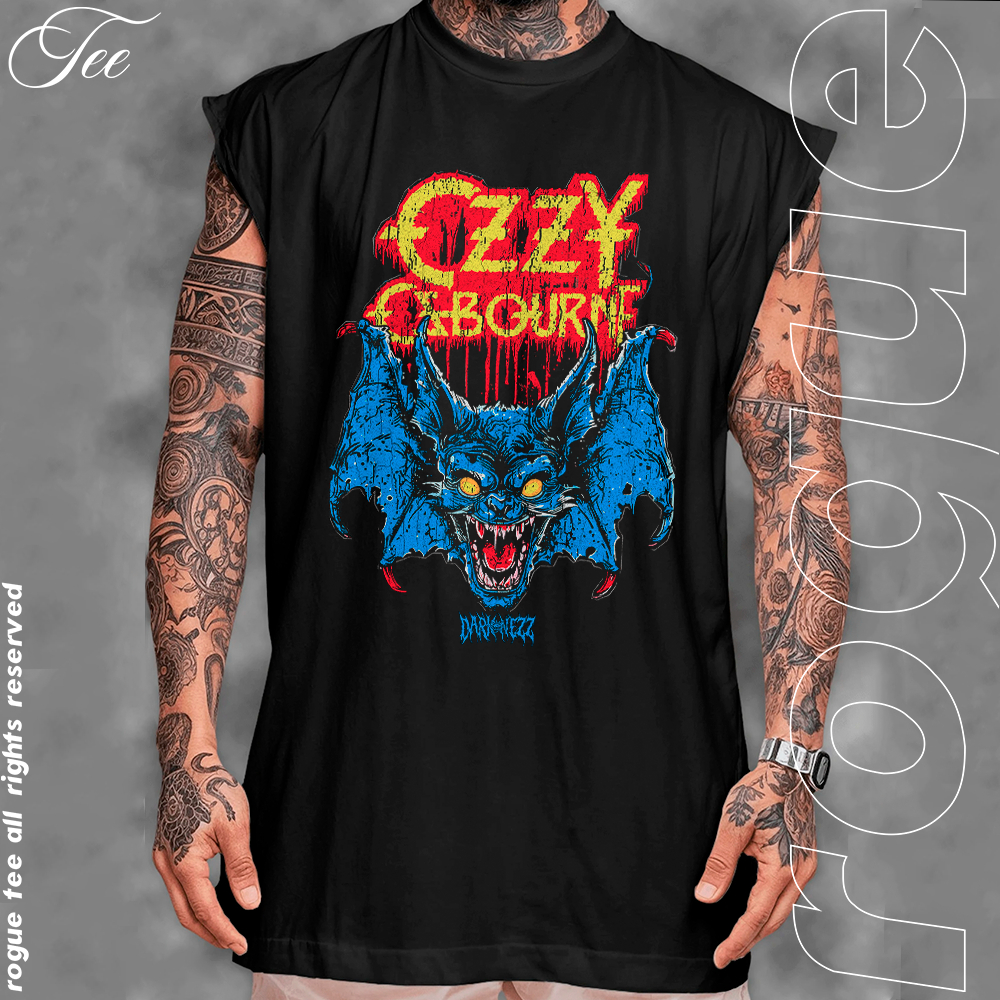 Camiseta Regata Machao Oversized Masculina Estampada Ozzy Osbourne Demon Blue Horror Black Sabbath em Oferta na Shopee
