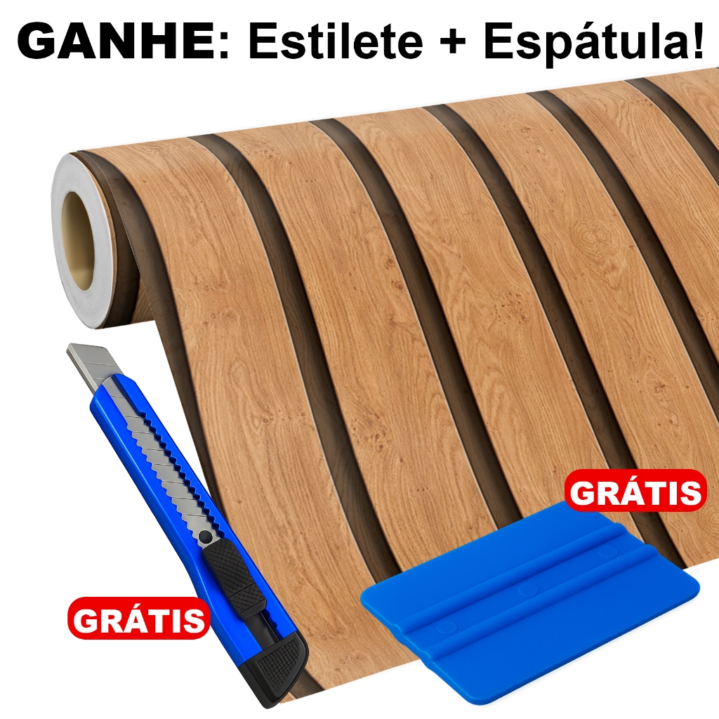 Papel de Parede Adesivo Auto Colante Ripado Bege Natural Ripas 5 Metros Lavável 3D Sala