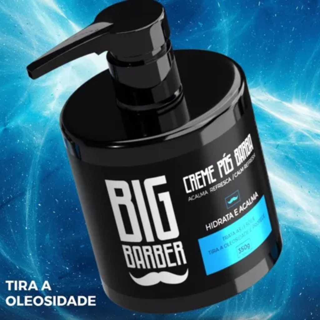 Creme Pós-Barba Masculino  Refrescante Acalma Irritação Hidratante 350g Big Barber