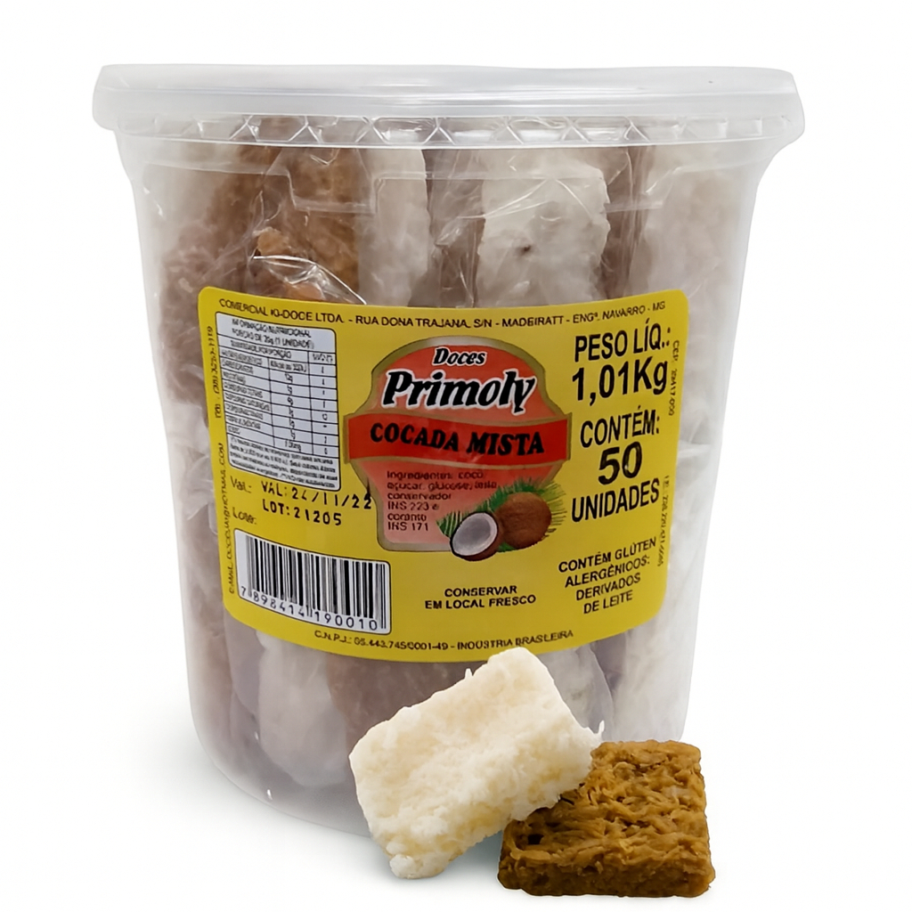 Cocada Mista Quadrada C/50 Unidades - Primoly