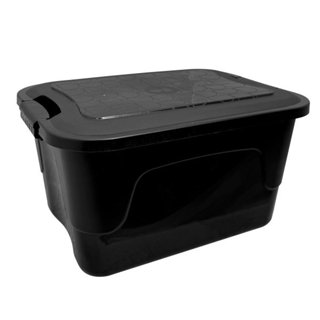 Caixa Cesto Organizador C/ Trava E Tampa 9/15 Litro Organização Cor Preto em Oferta na Shopee