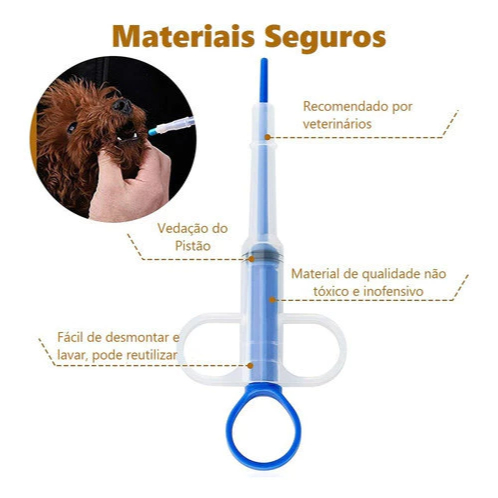 Aplicador De Comprimidos e Remédios para Cães e Gatos Cor Sortida