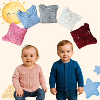 Casaquinho tricot com tranças menino e menina bebê e Infantil em Oferta na Shopee