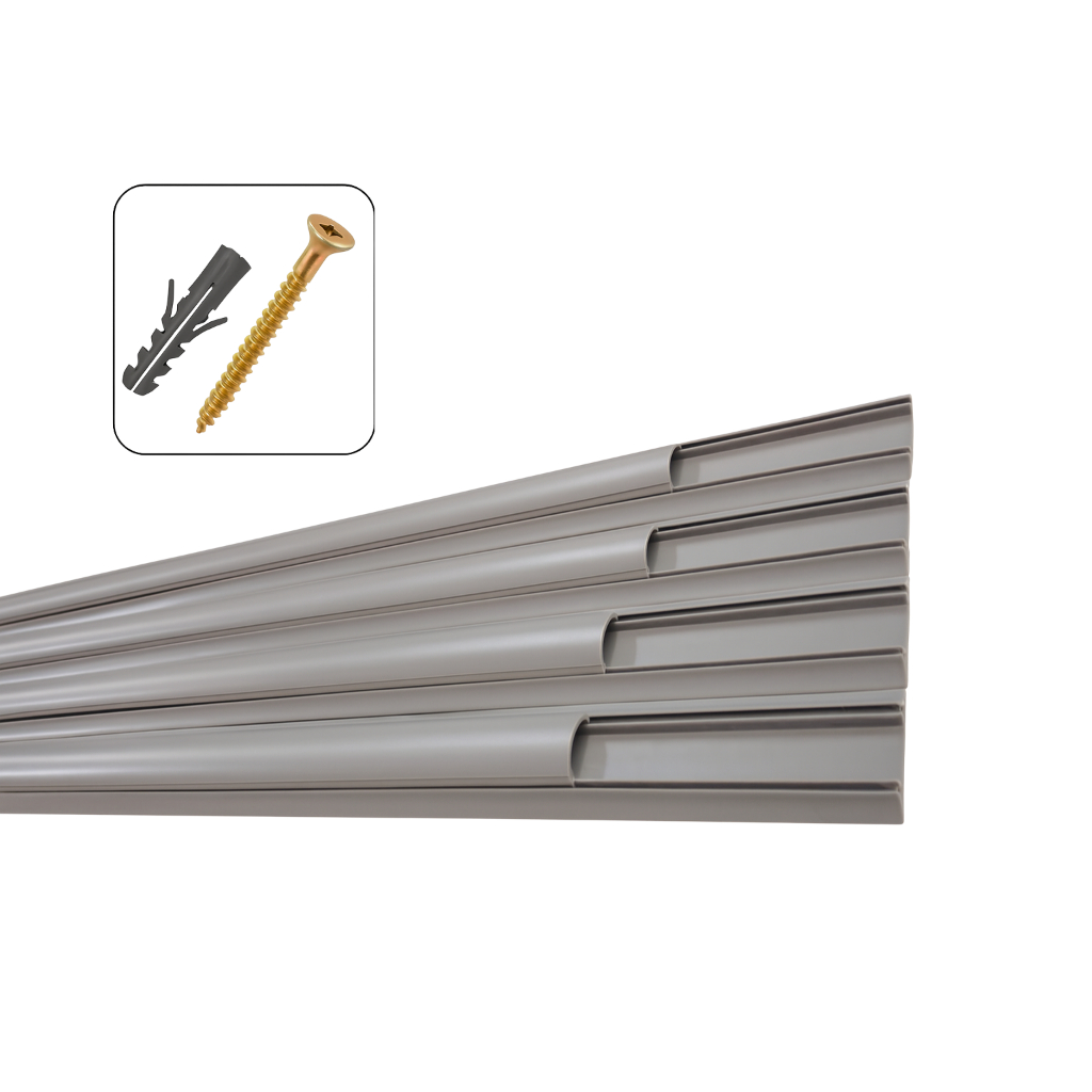 5 Canaletas Pvc 35x10x1000mm Para Piso Sem Dupla Face Ilumi