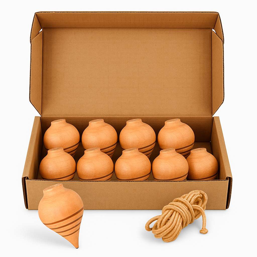 Kit 10 Pião De Madeira Brinquedo Barato Lembrancinha Prenda