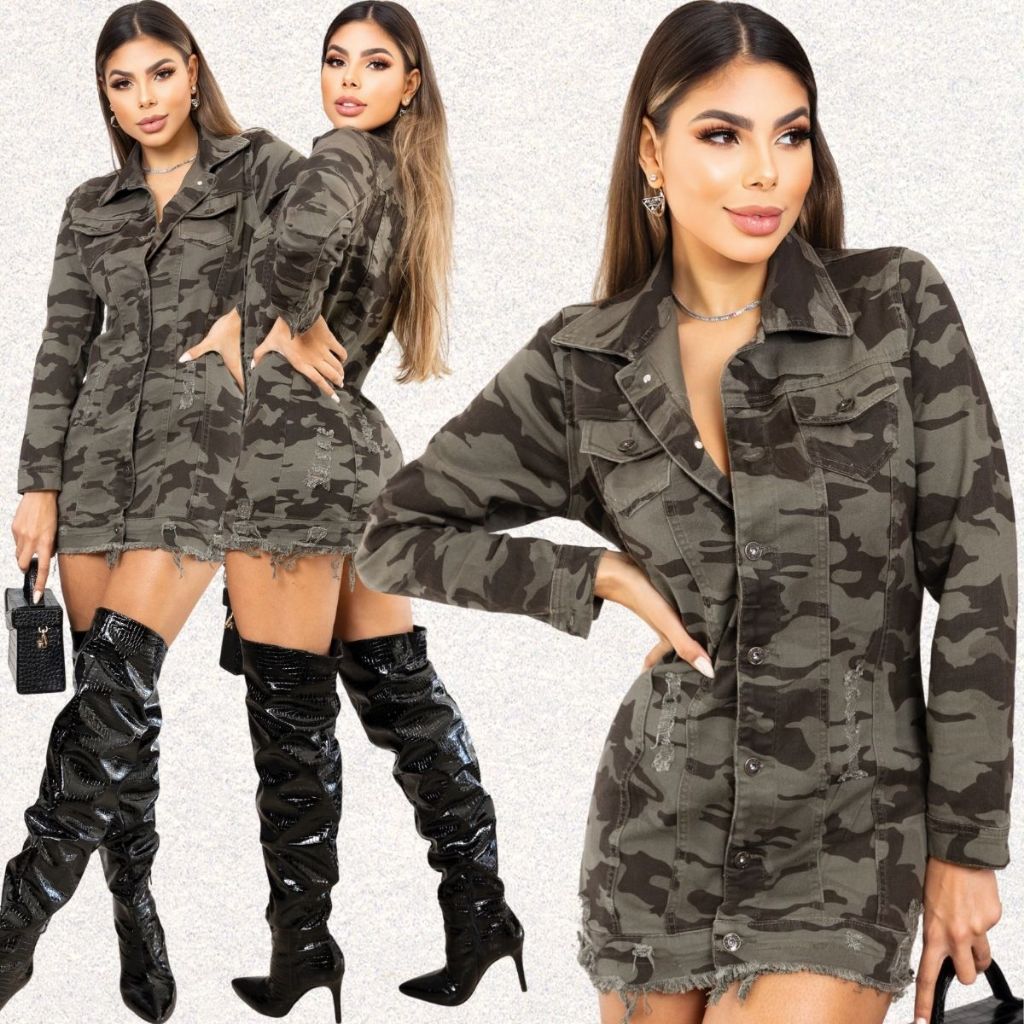 Jaqueta Feminina Estilo Militar - Comprar com Melhor Preço em Jaquetas, Casacos e Coletes