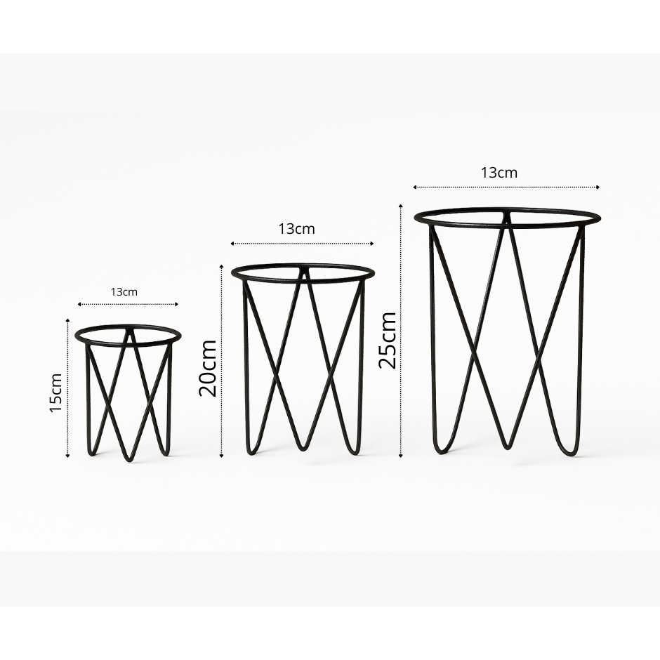 Kit 3 Suporte Tripé de Ferro para Vaso de Planta | Decoração Casa Jardim Chão em Oferta na Shopee