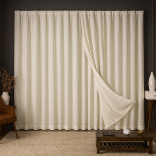 Cortina TRILHO SUIÇO 3M, 4M, 5M, 6M, 7M, 8M Cortina Voil Gaze de Linho com Forro Tecido Grosso em Oferta na Shopee