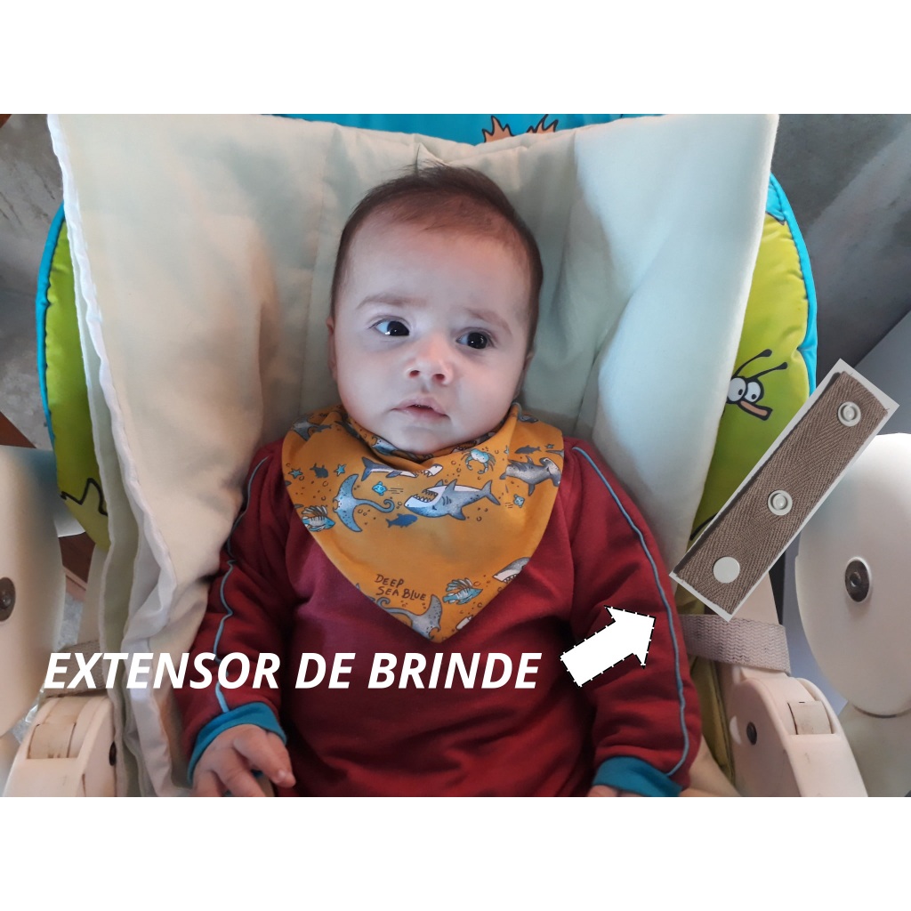 Babadores Bandana Bebe Dupla Face Kit 5 Peças Com 3 Regulagens