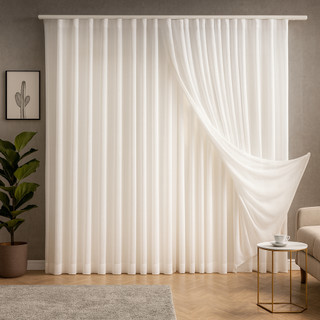 Cortina Linho Quarto E Sala Teto Alto Trilho Suíço Tamanhos Variados