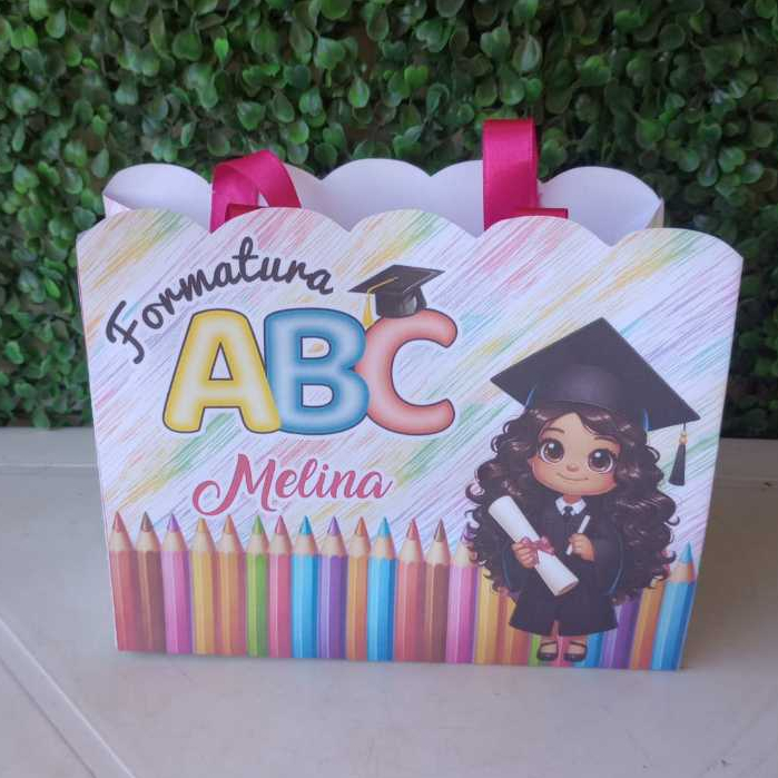 Sacolinha Formatura ABC Personalizada Menina - Menino | Lembrancinhas | Festa infantil | Aniversário