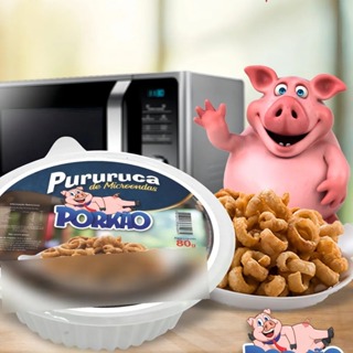 Porkão Pururuca tipo Torresmo P/ Micro-ondas ou Air Fryer - Bandeja 80g - Pré-frito - 3 min em Oferta na Shopee