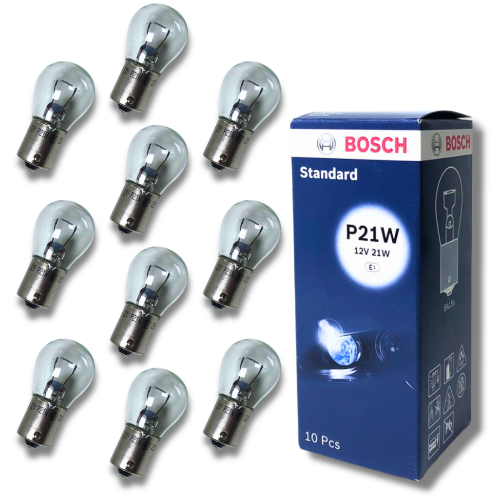 Caixa 10 Lâmpada 1 Polo P21w 12v Philips Branco Quente Bosch