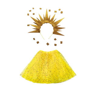 kit Fantasia Arco de Sol+ Saia de Tule Deusa do Sol Carnaval Bloquinho Cosplay