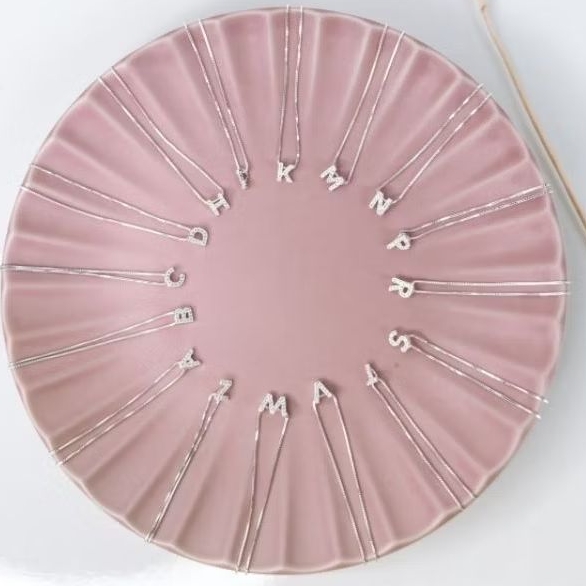 Gargantilha Letra Inicial nome Cravejada 45cm V12 Em Prata 925 Legítima em Oferta na Shopee