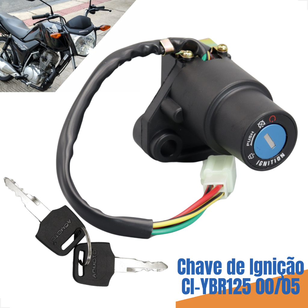 Chave De Ignição Para Moto Yamaha Ybr 125  Xtz 125 2000 Até 2005 YHL