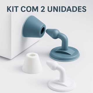 Kit Com 2 Travador De Porta Facil Instalação Adesivo Sem Furos Fixador Prendedor Amortece Impacto Batedor Peso Segurador em Oferta na Shopee