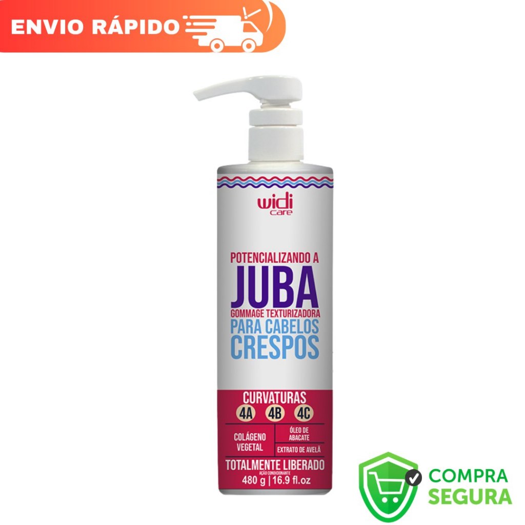 Potencializando A Juba Gommage Texturizadora Cabelos Crespos Widi Care 480g