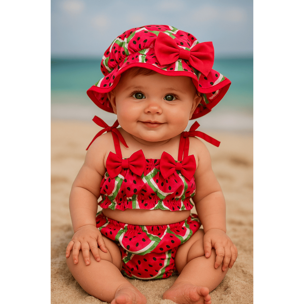 Banho de Sol Frutinhas Melancia Frutas Neném Bebê Luxuoso Delicado Baby Bebê Menina Infantil Luxo em Oferta na Shopee