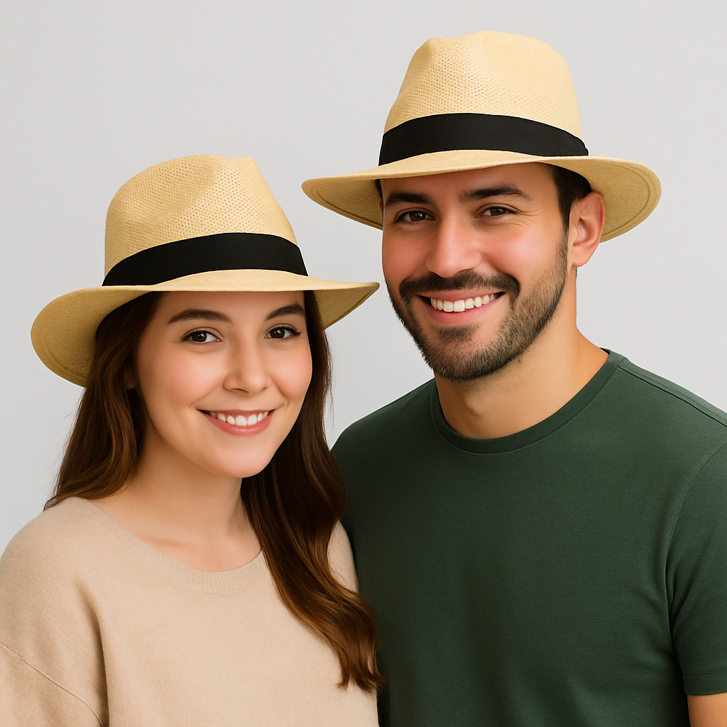 Chapéu Moda Panamá Casual Aba Larga Praia Unissex Sol Verão