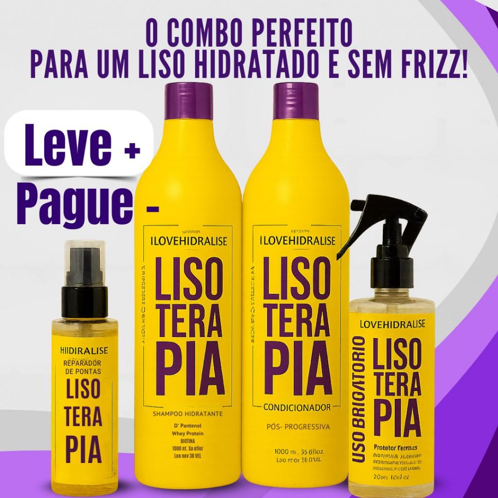 Kit Protetor Térmico - Shampoo e Condicionador 1 Litro -Óleo- Lisoterapia - Hidratação em Oferta na Shopee