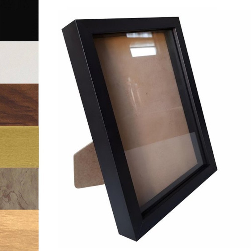 Moldura Caixa Alta com Vidro para Quadros Quilling e Scrapbook Mais Fundo em MDF com Suporte - Revestida - 1,5x3 em Oferta na Shopee