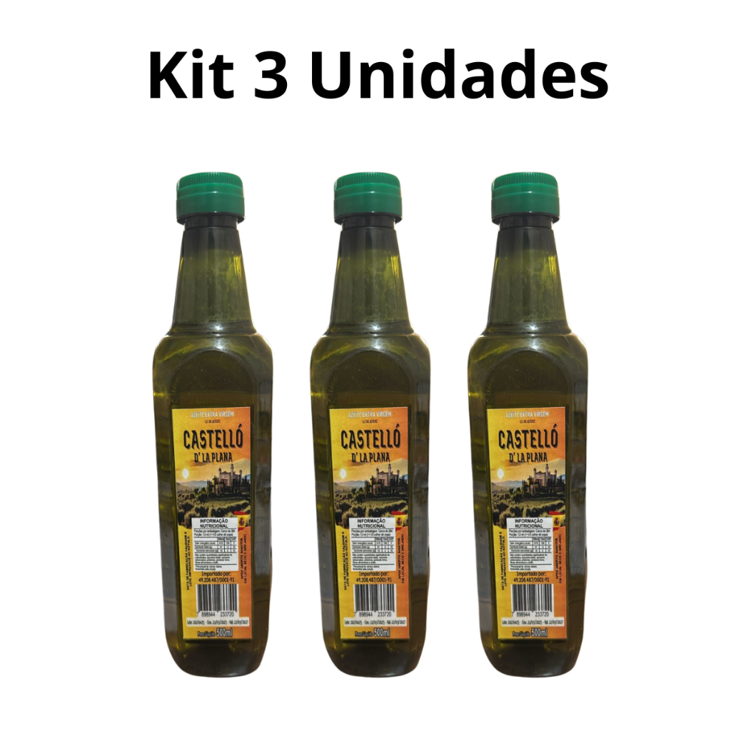 Azeites de Oliva Extra Virgem 0,5 de Acidez 500ml Castello la Plana Embalagem Pet em Oferta na Shopee