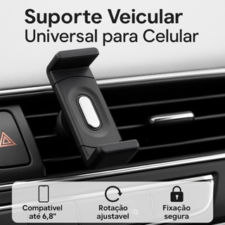 Suporte Veicular Universal para Celular De Carro - Saída de Ar, Ajustável, Fácil de Instalar em Oferta na Shopee
