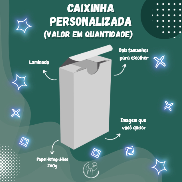 Caixinha personalizada para photocards e baralho de cartas tarot baralho cigano RPG jogos de tabuleiro - Valor em quant.