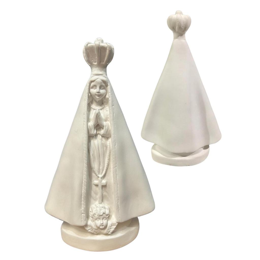 kit 2 Nossa Senhora Aparecida 25cm  2 NSA 20cm 2 NSA 16cm em gesso cru