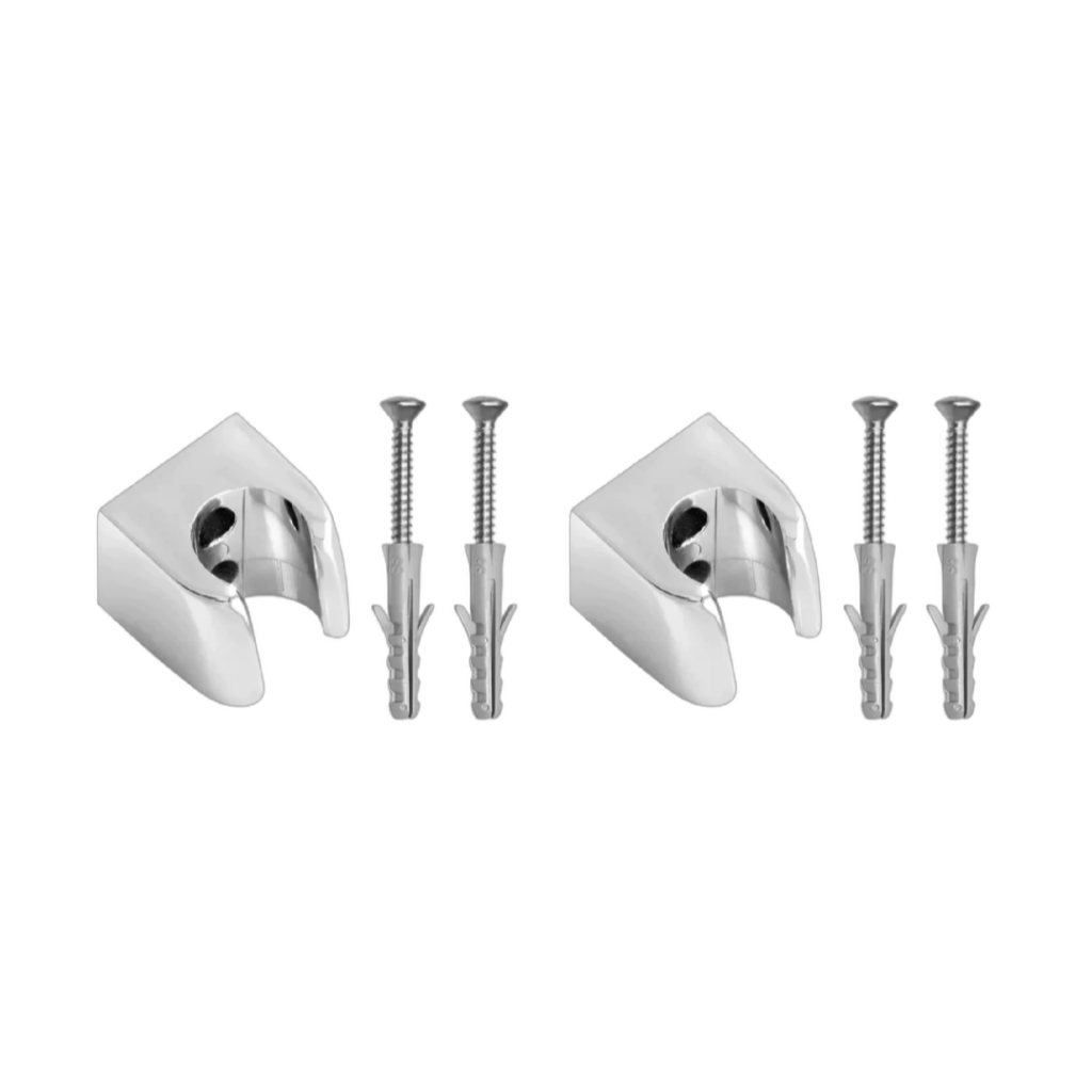 2 Suportes P/ Mangueira Chuveiro Ducha Higiênica Abs Cromada