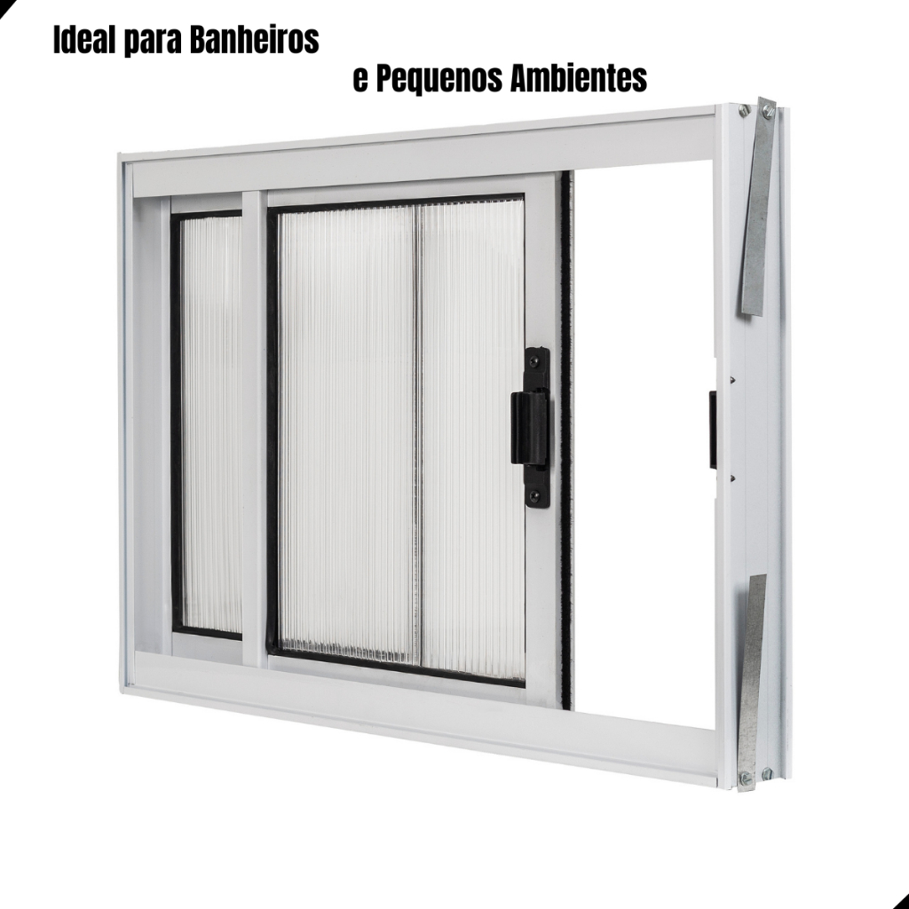 Vitrô 2 Folhas Janela de Corre de Aluminio Grande 80x60 Quartos Salas Lavanderias Despensa Banheiros