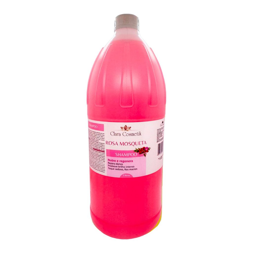 Shampoo Rosa Mosqueta 2 litros Clara Cosmetik Profissional Salão de Beleza
