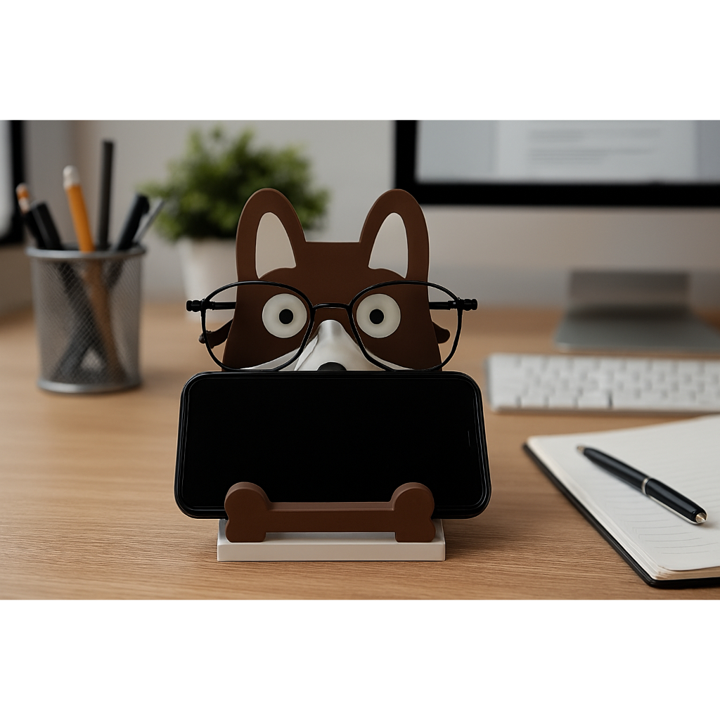 Suporte Para Óculos e Celular em Formato de Doguinho Dog  – Impresso em 3D 🐶📱