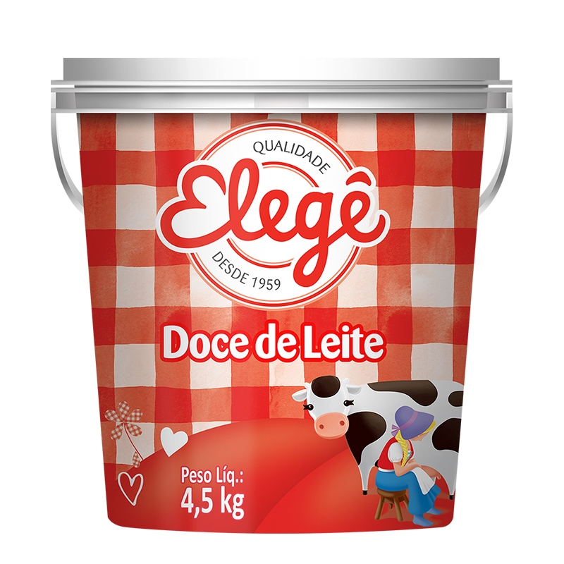 Balde Doce de Leite Elege Profissional Cremoso, Para Recheios, Cobertura e Sobremesas 4,5kg