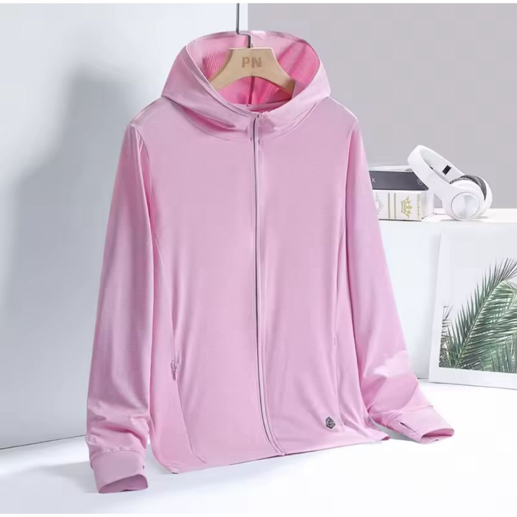 Jaqueta Feminina Leve Dry Fit Com Zíper UPF 50 + Com Capuz Para Caminhadas Pesca Locais Ao Ar Livre