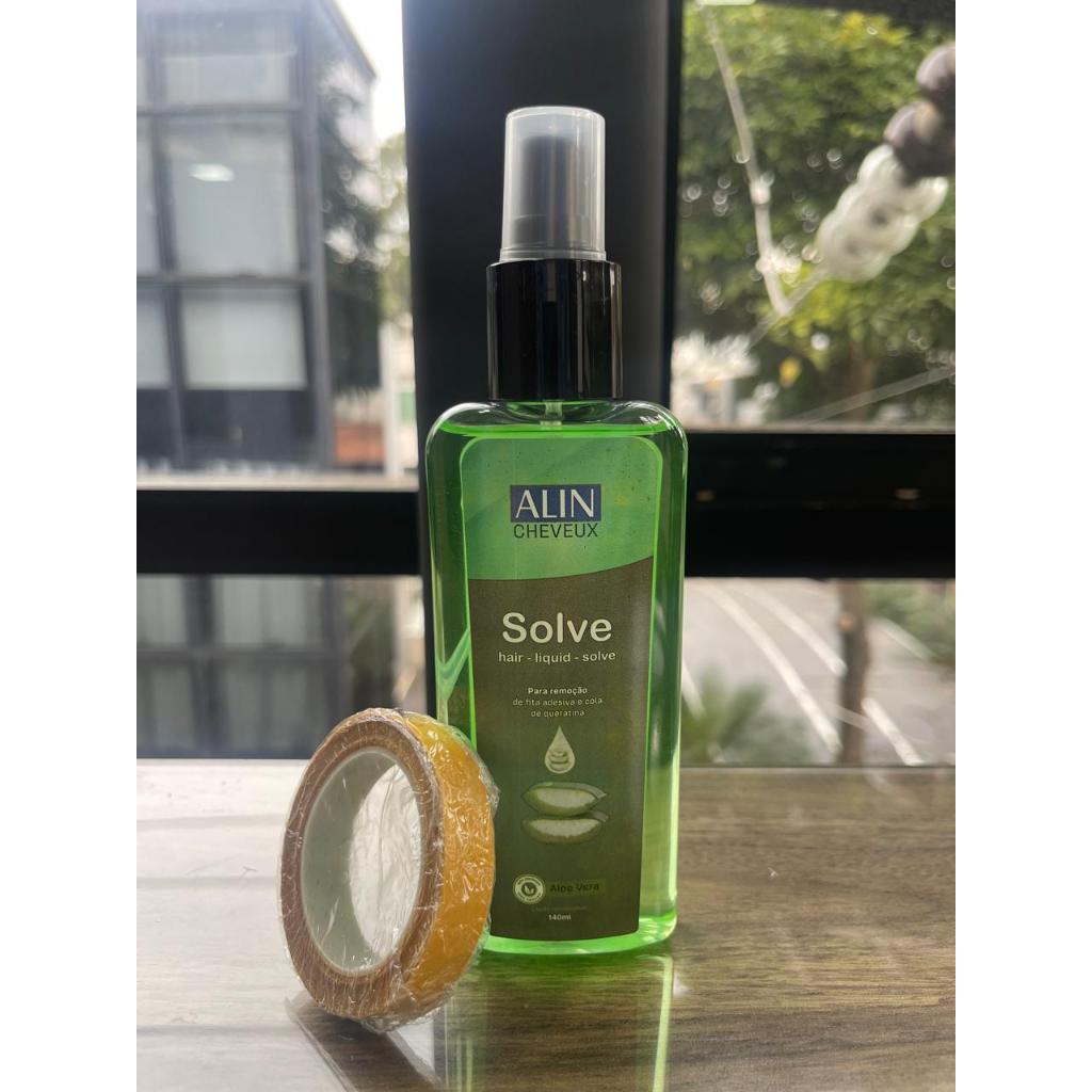 Removedor e fita adesiva de 6 metros para manutenção de mega hair invisível, não mela seu mega hairr