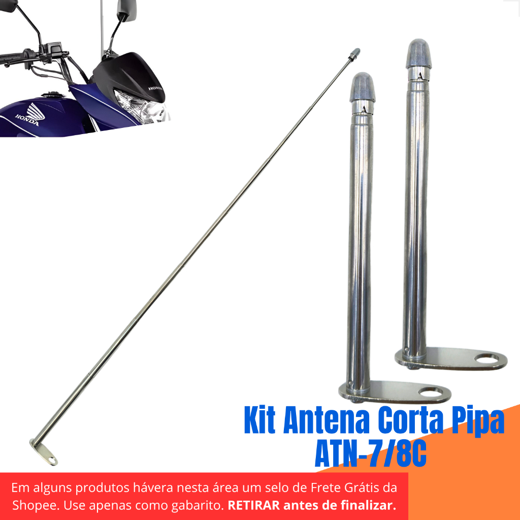 Antena De Retrovisor Corta Pipa Anti Cerol para Moto Cromada 6 Estágios Moto Modelo C 7/8 Dobrável MOTO em Oferta na Shopee