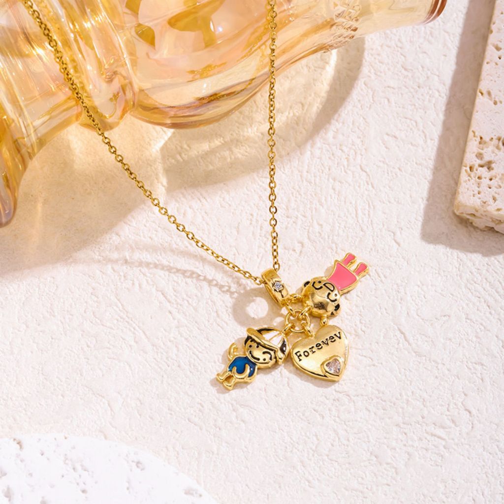 Novo colar de zircônia de aço inoxidável 18K para mulheres, joia com pingente de cobre microincrustado, personalidade da