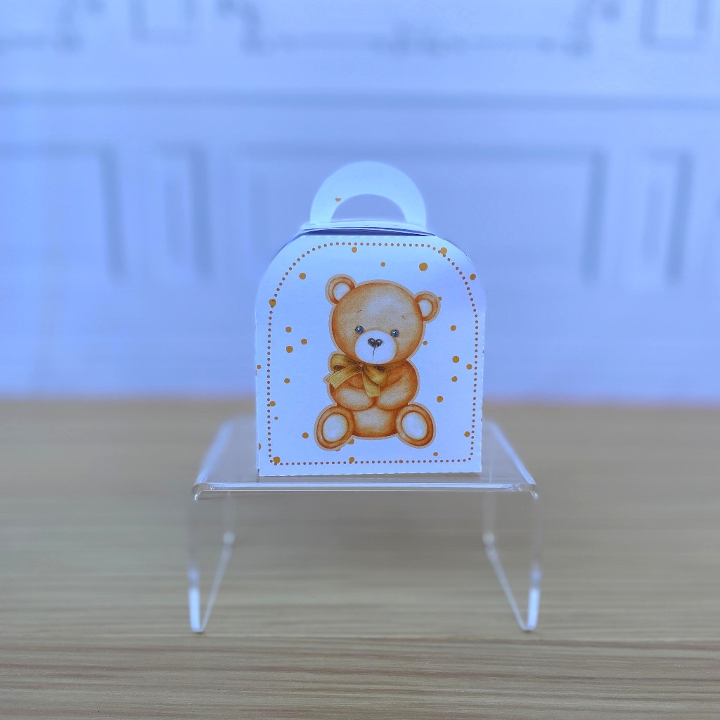 Lembrancinha personalizada chá revelação neutro / lembrancinha aniversario chá revelação ursinho neutro maletinha